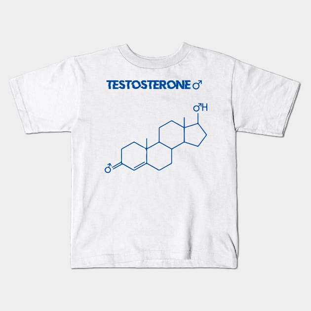 Testosterone male Hormone Chemical Structure Kids T-Shirt by labstud